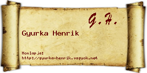 Gyurka Henrik névjegykártya